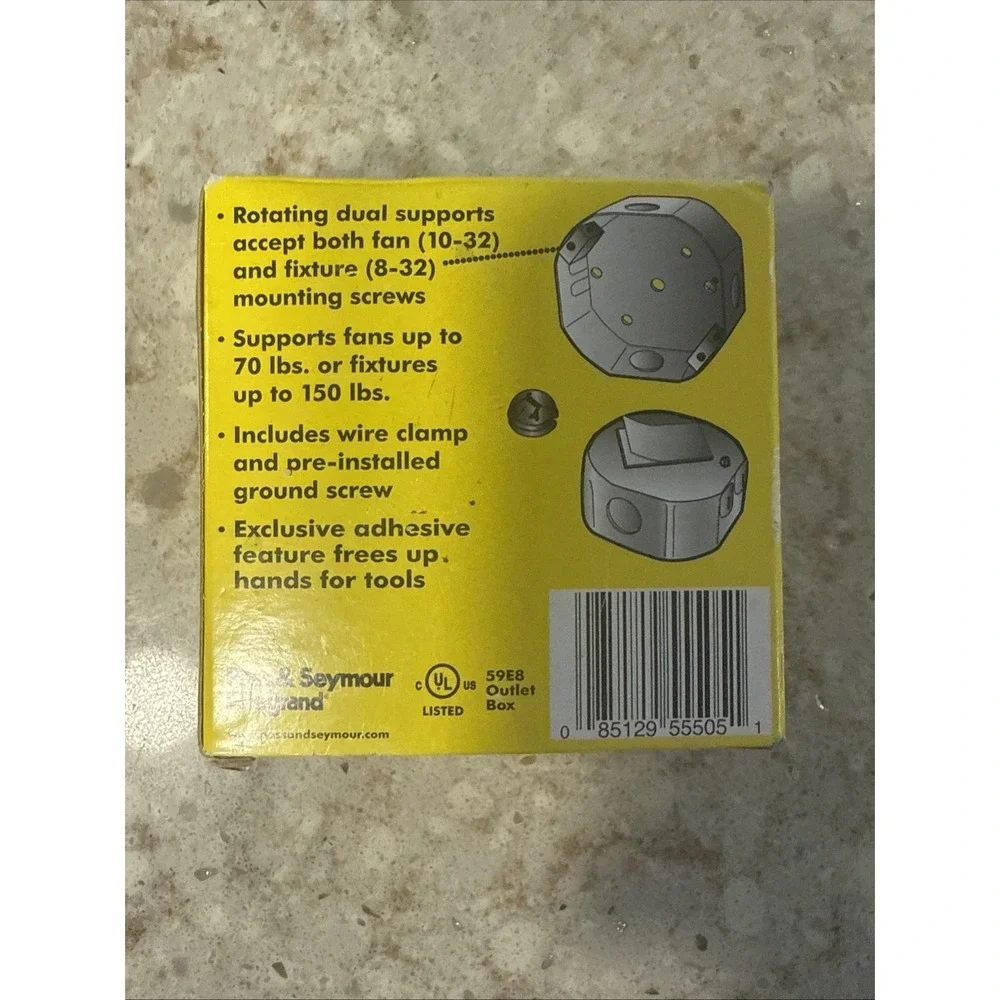 Pass & Seymour Octagon Ceiling Box Metallic‎ Steel 1-1/2